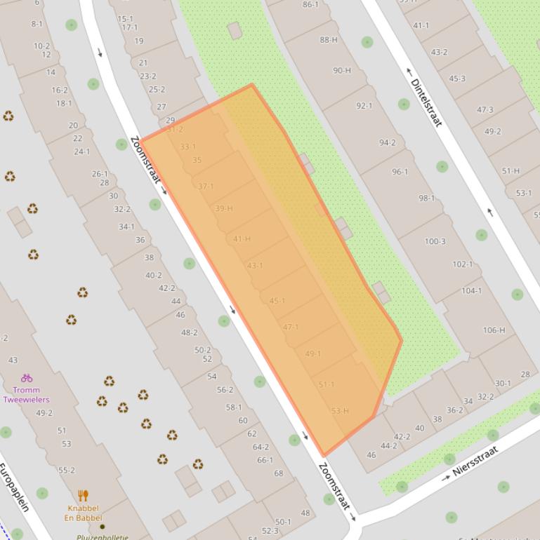 Kaart van postcodegebied 1078XH.