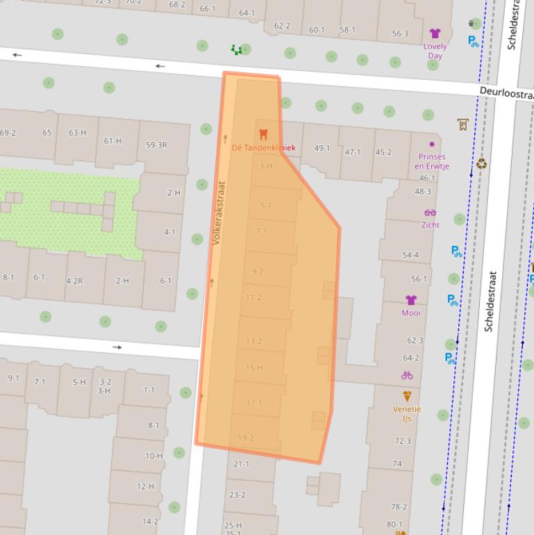 Kaart van postcodegebied 1078XM.