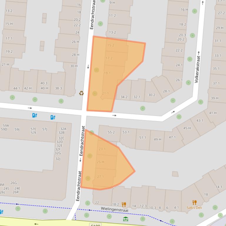 Kaart van postcodegebied 1078XW.