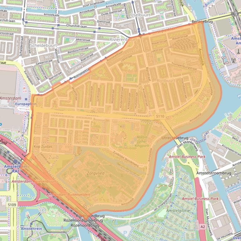 Kaart van postcodegebied 1079.