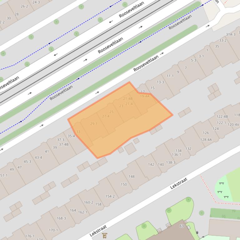 Kaart van postcodegebied 1079AB.