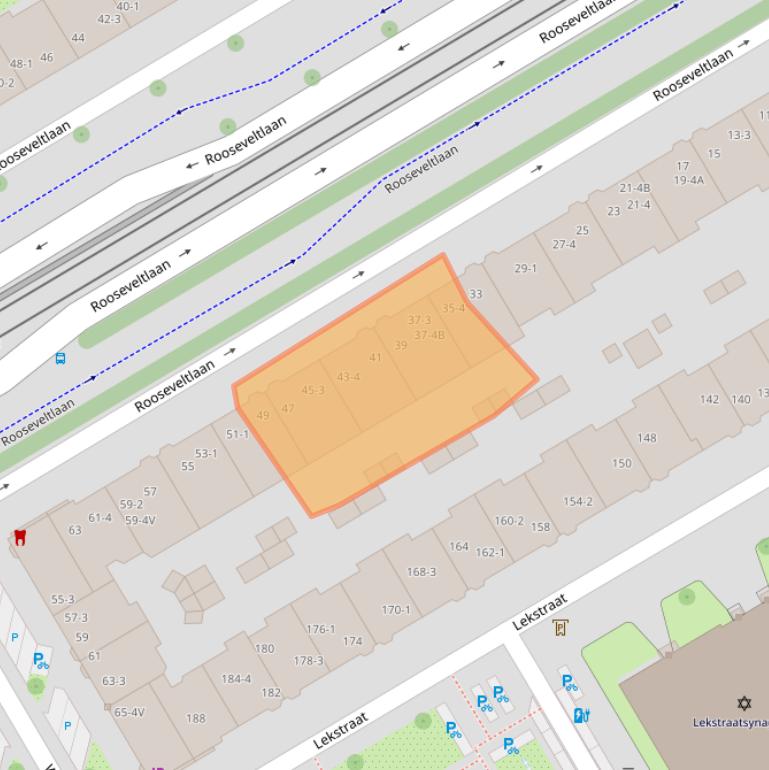 Kaart van postcodegebied 1079AC.