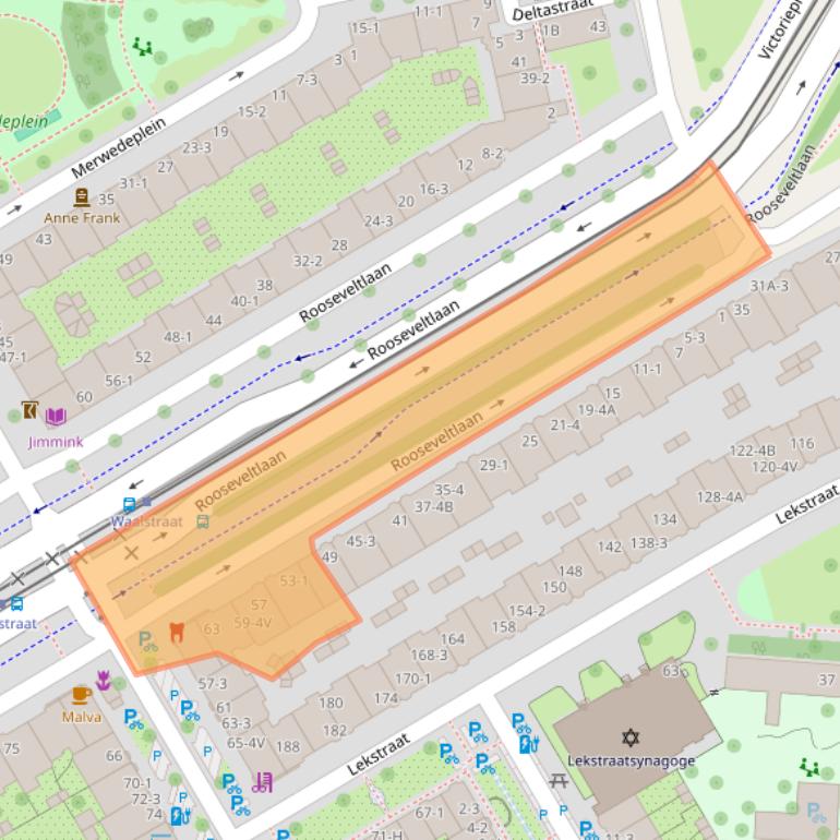 Kaart van postcodegebied 1079AD.