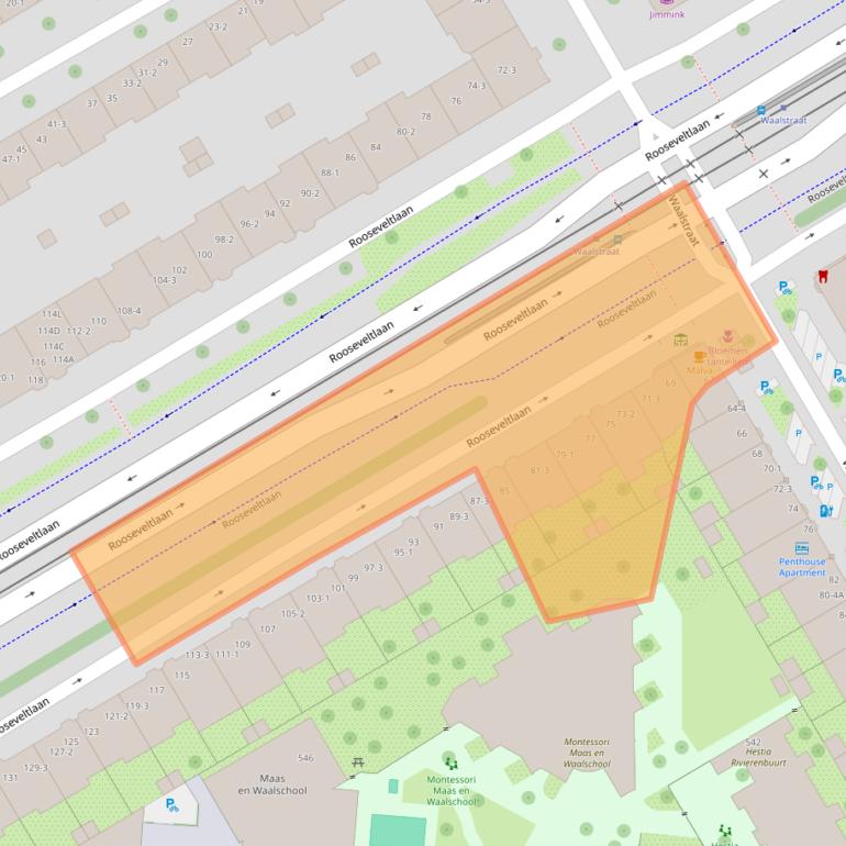 Kaart van postcodegebied 1079AE.