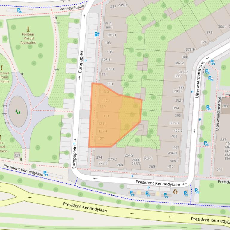 Kaart van postcodegebied 1079AX.
