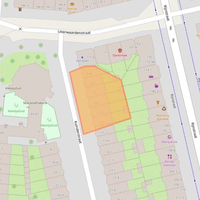 Kaart van postcodegebied 1079DG.