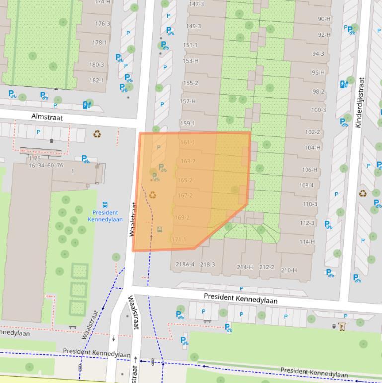 Kaart van postcodegebied 1079DZ.