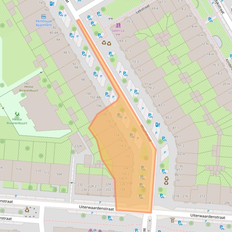Kaart van postcodegebied 1079EC.
