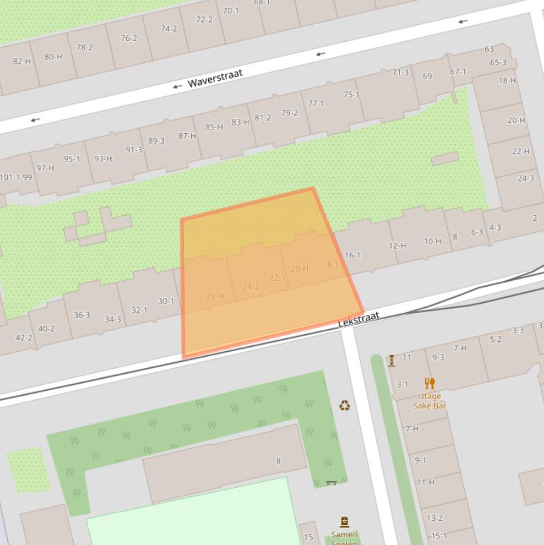 Kaart van postcodegebied 1079EP.