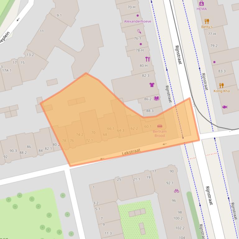 Kaart van postcodegebied 1079ET.