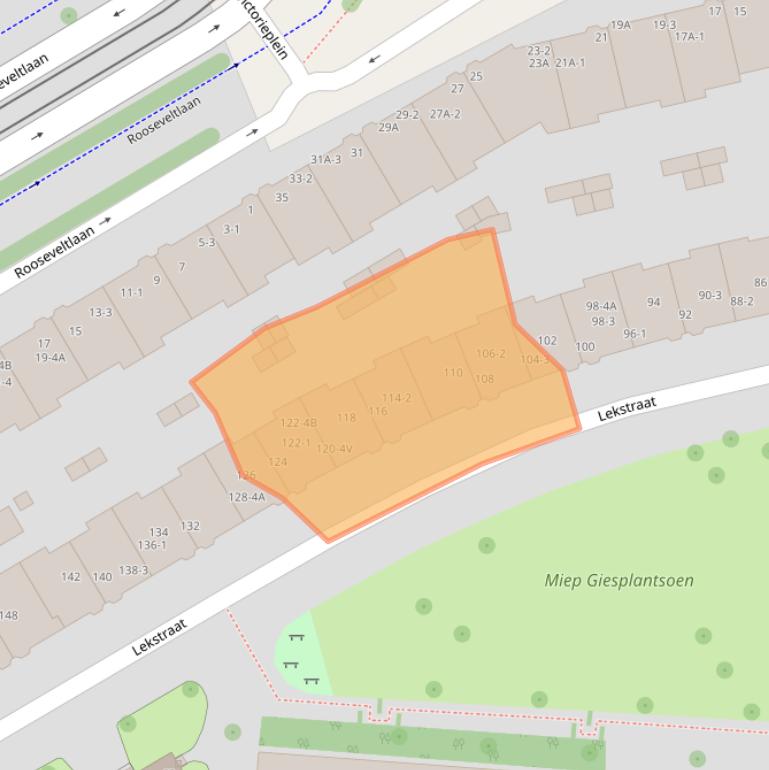 Kaart van postcodegebied 1079EW.