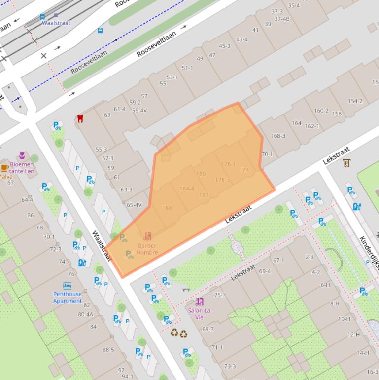 Kaart van postcodegebied 1079GA.