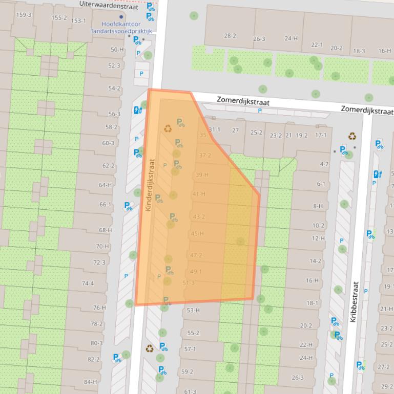 Kaart van postcodegebied 1079GC.