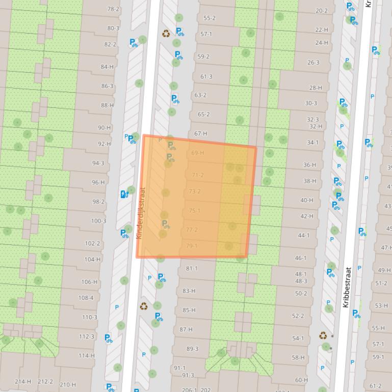 Kaart van postcodegebied 1079GE.