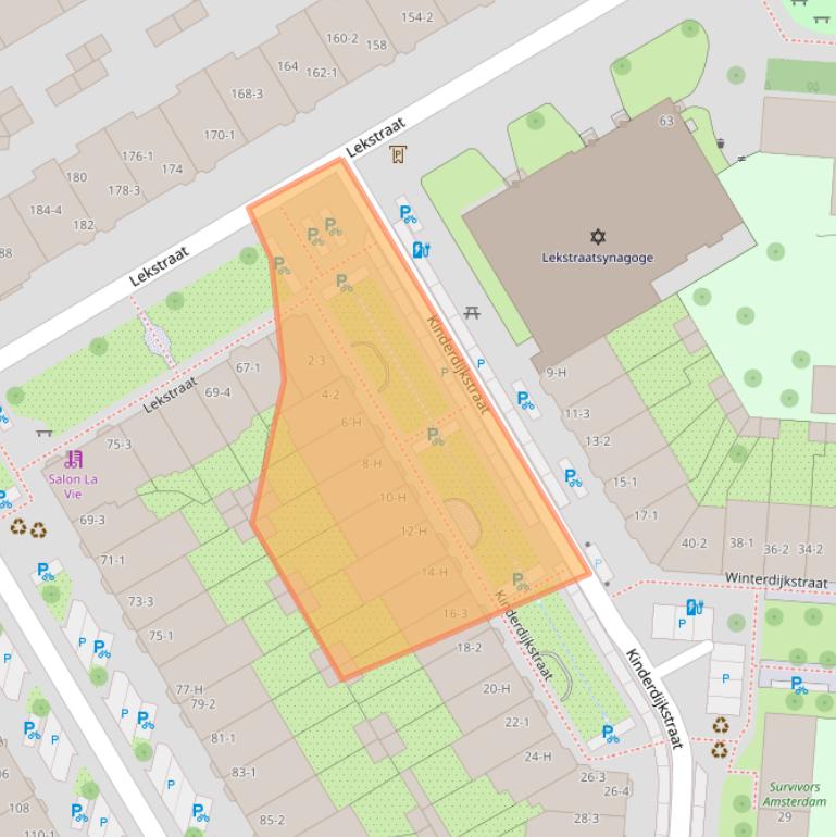 Kaart van postcodegebied 1079GH.