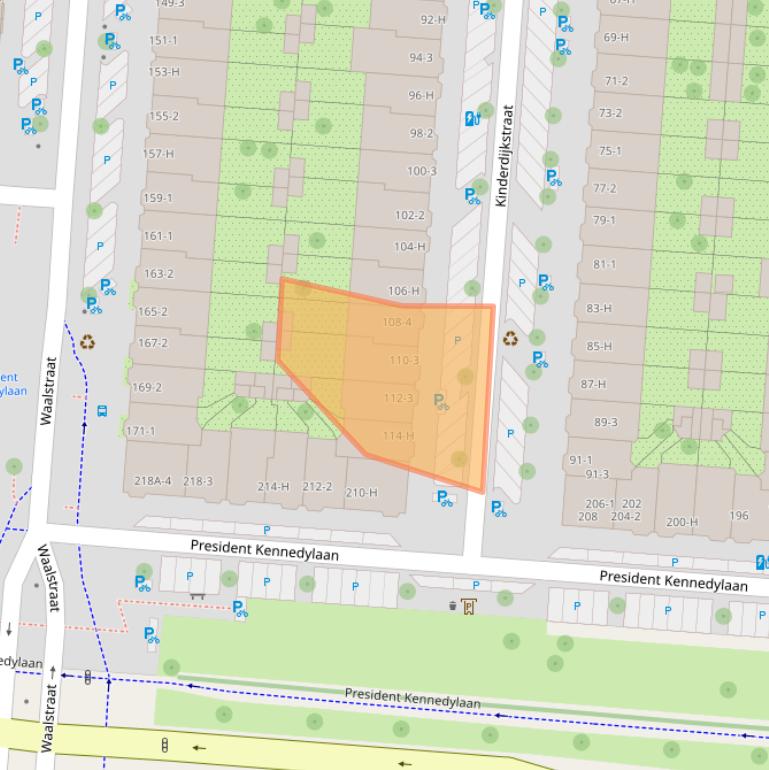 Kaart van postcodegebied 1079GS.