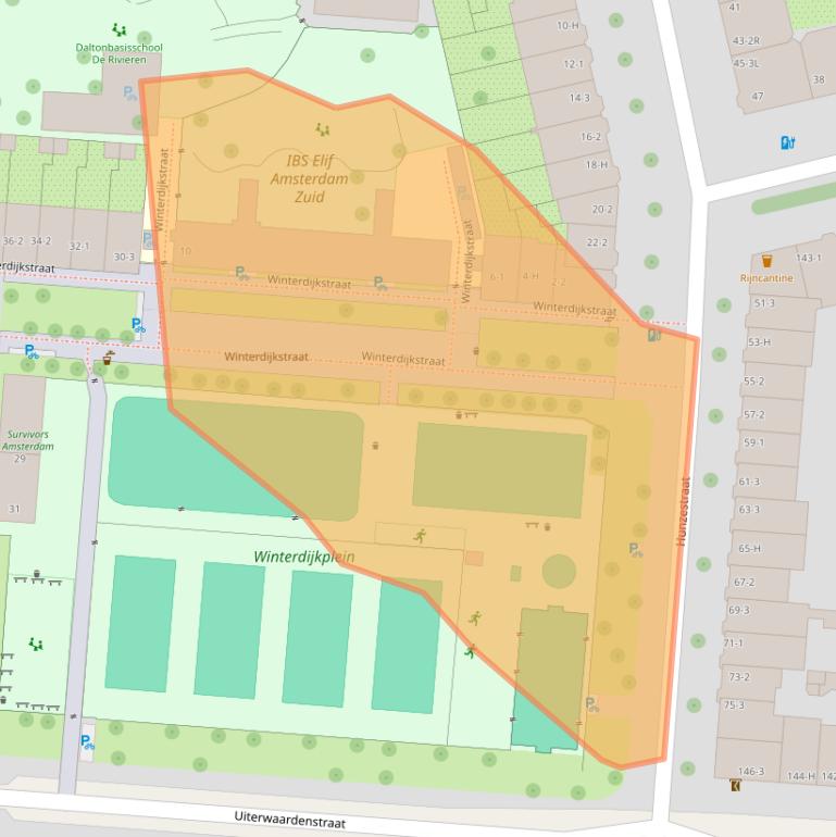 Kaart van postcodegebied 1079GT.