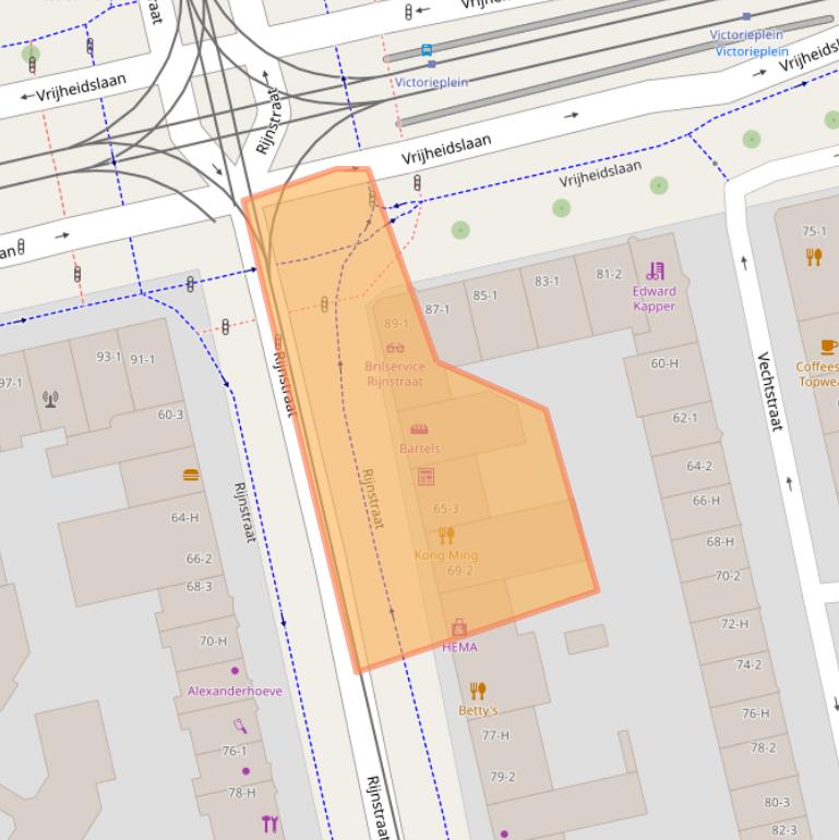 Kaart van postcodegebied 1079GW.