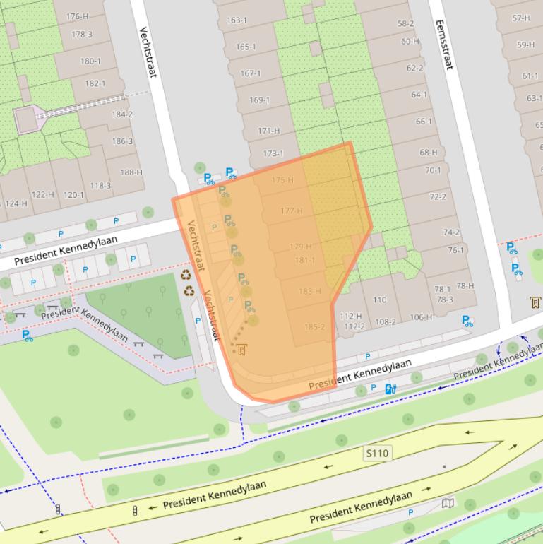 Kaart van postcodegebied 1079JJ.