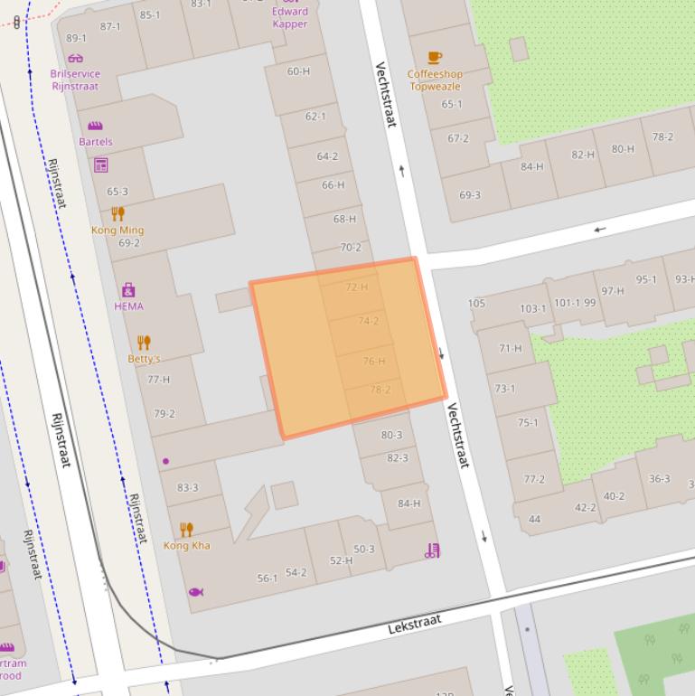 Kaart van postcodegebied 1079JL.