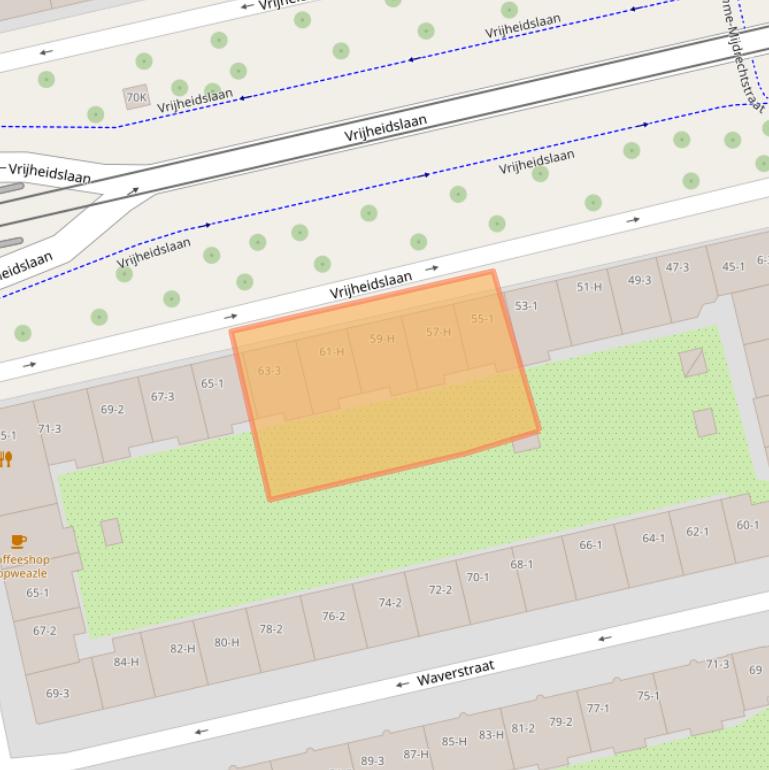 Kaart van postcodegebied 1079KE.