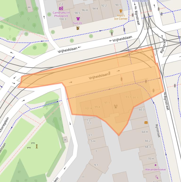 Kaart van postcodegebied 1079KJ.
