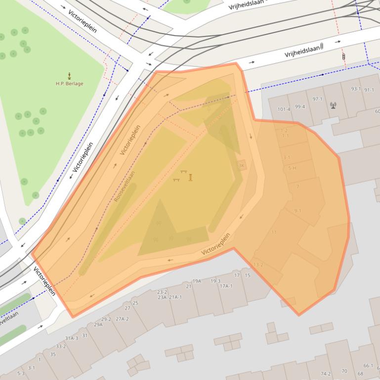 Kaart van postcodegebied 1079KK.