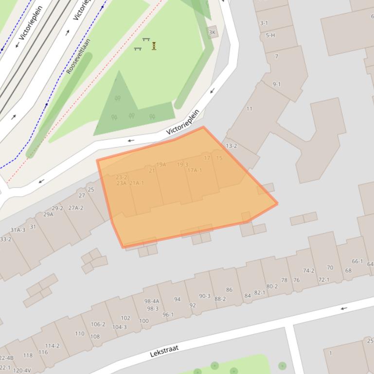 Kaart van postcodegebied 1079KL.