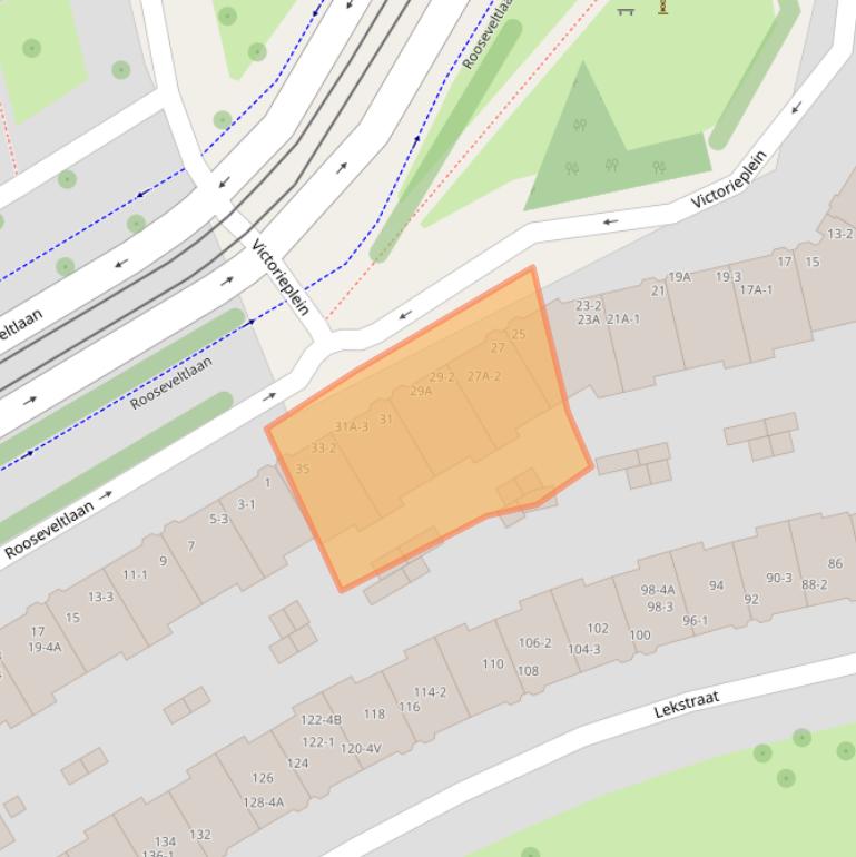 Kaart van postcodegebied 1079KM.