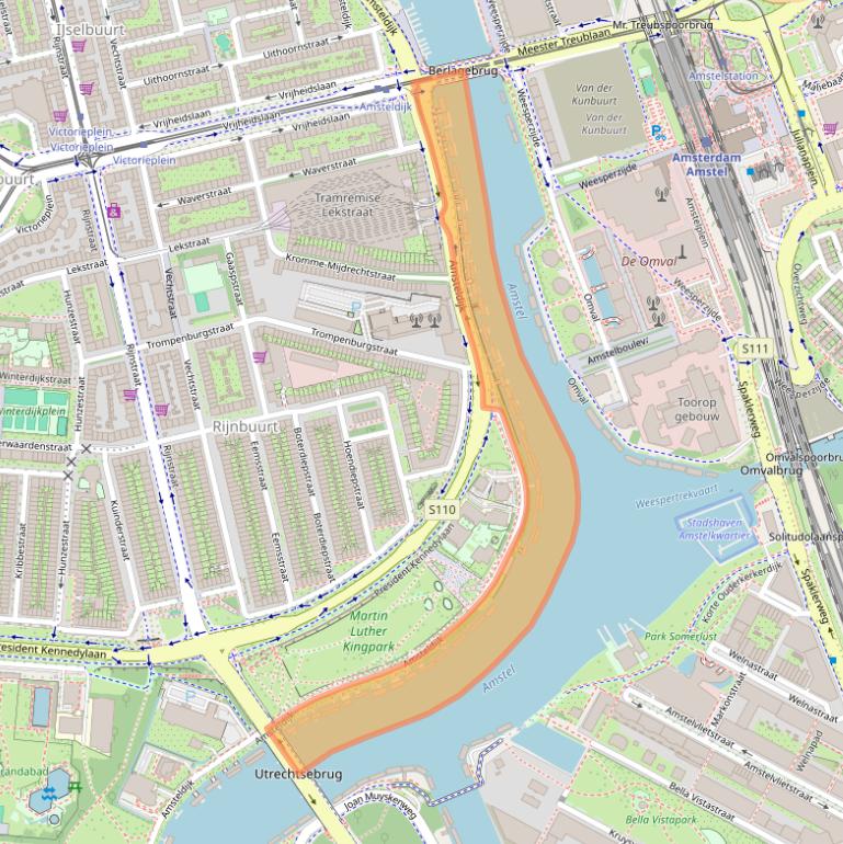 Kaart van postcodegebied 1079LM.