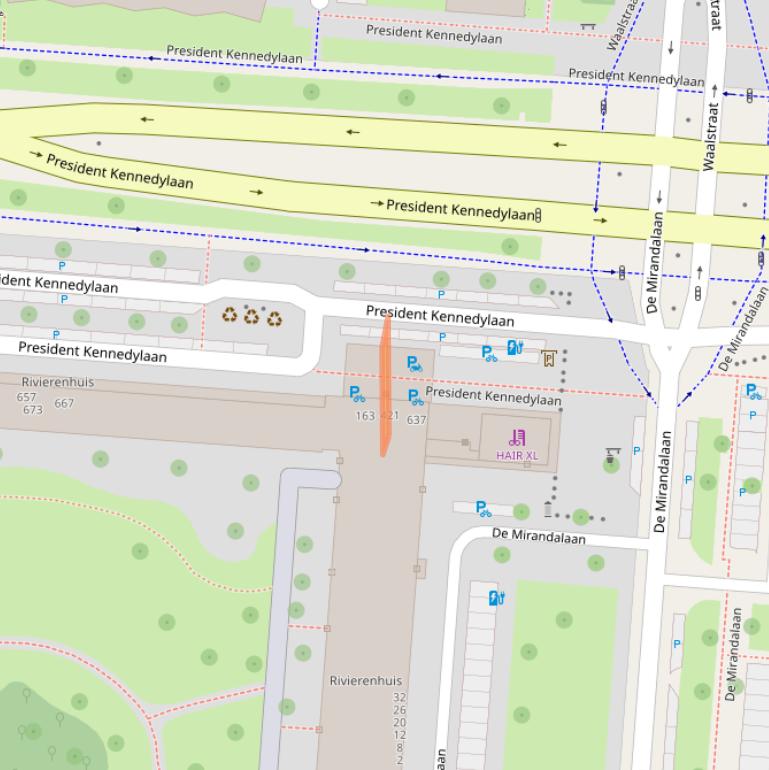 Kaart van postcodegebied 1079MJ.