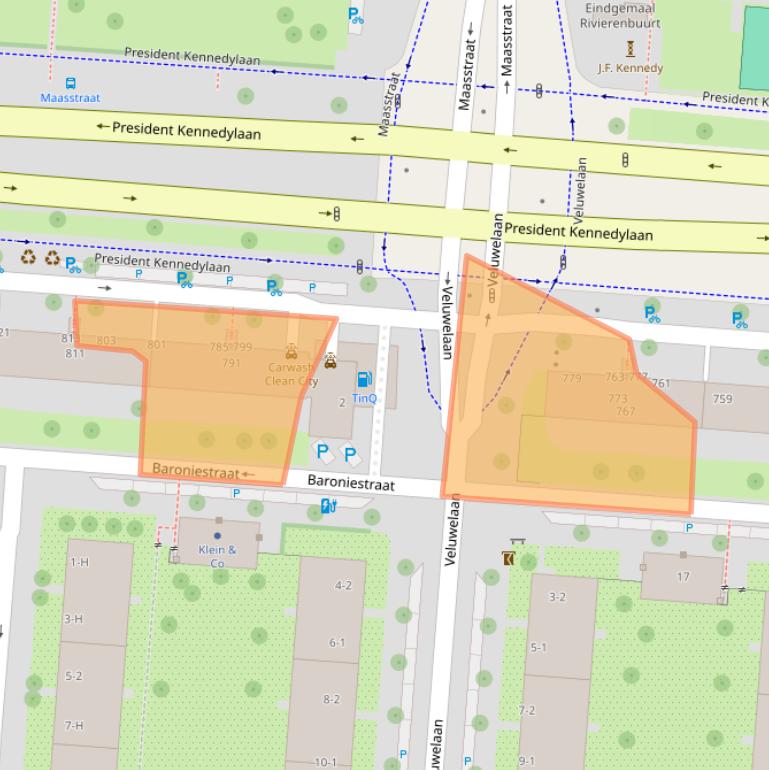 Kaart van postcodegebied 1079MS.