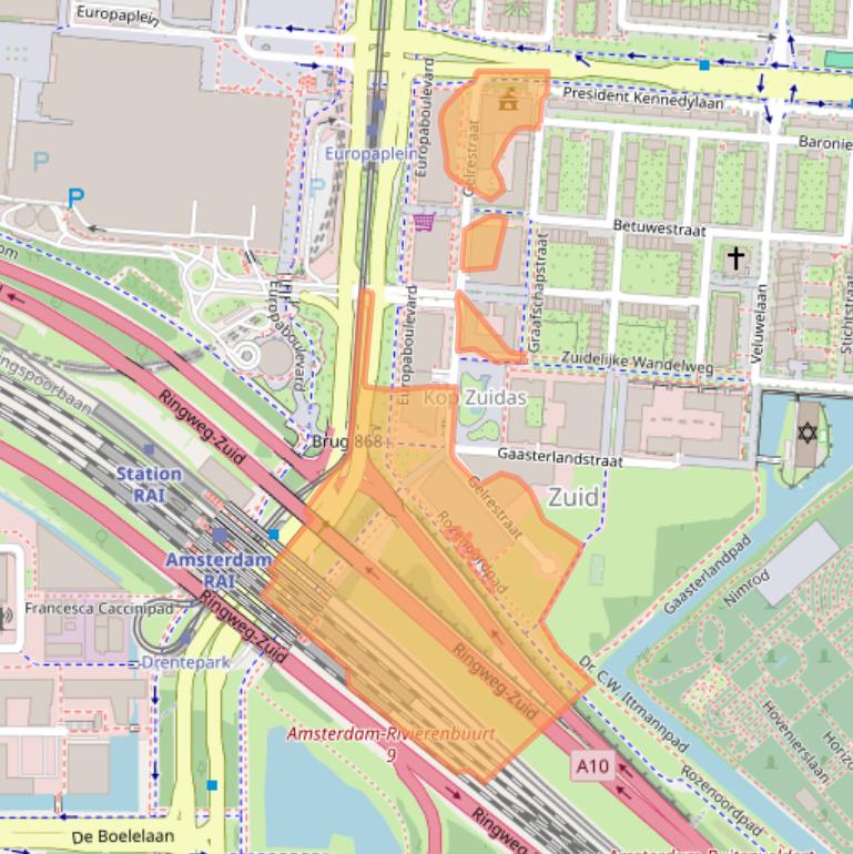 Kaart van postcodegebied 1079MZ.