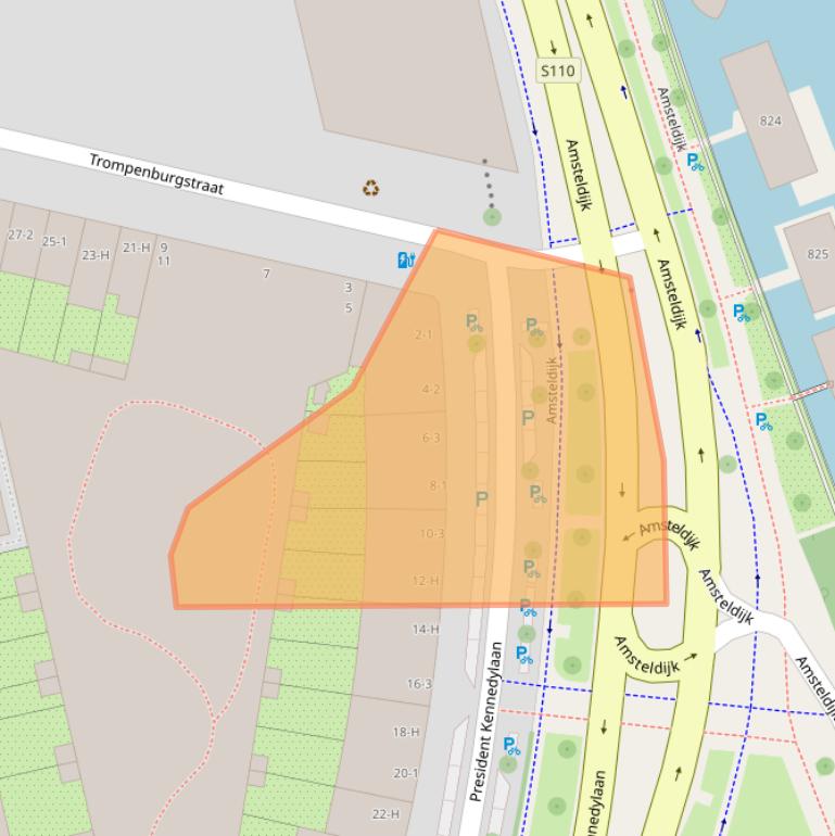 Kaart van postcodegebied 1079NB.
