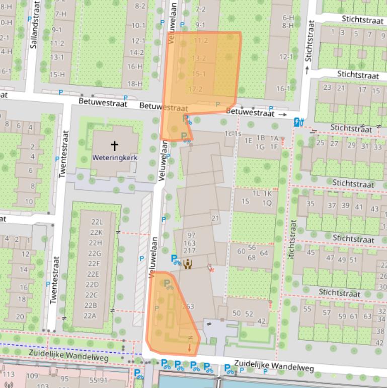 Kaart van postcodegebied 1079PX.