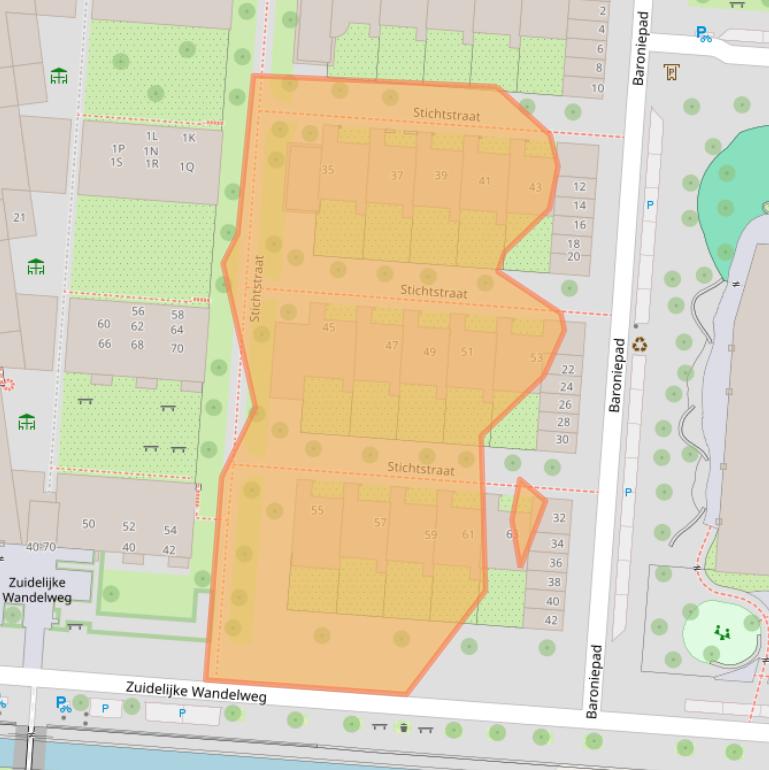 Kaart van postcodegebied 1079RC.