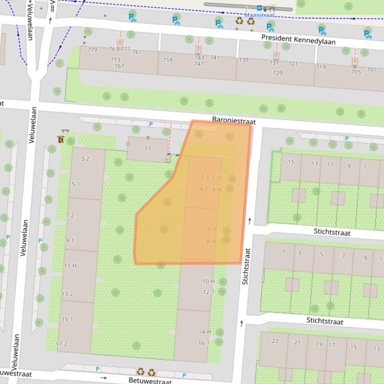 Kaart van postcodegebied 1079RD.