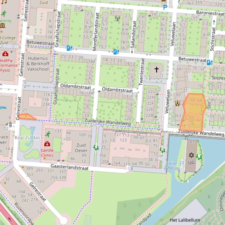 Kaart van postcodegebied 1079RP.