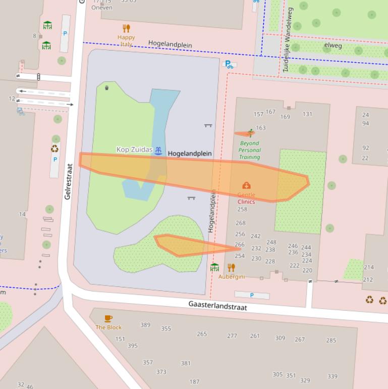 Kaart van postcodegebied 1079RZ.