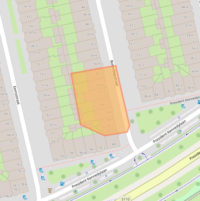 Kaart van postcodegebied 1079TA.