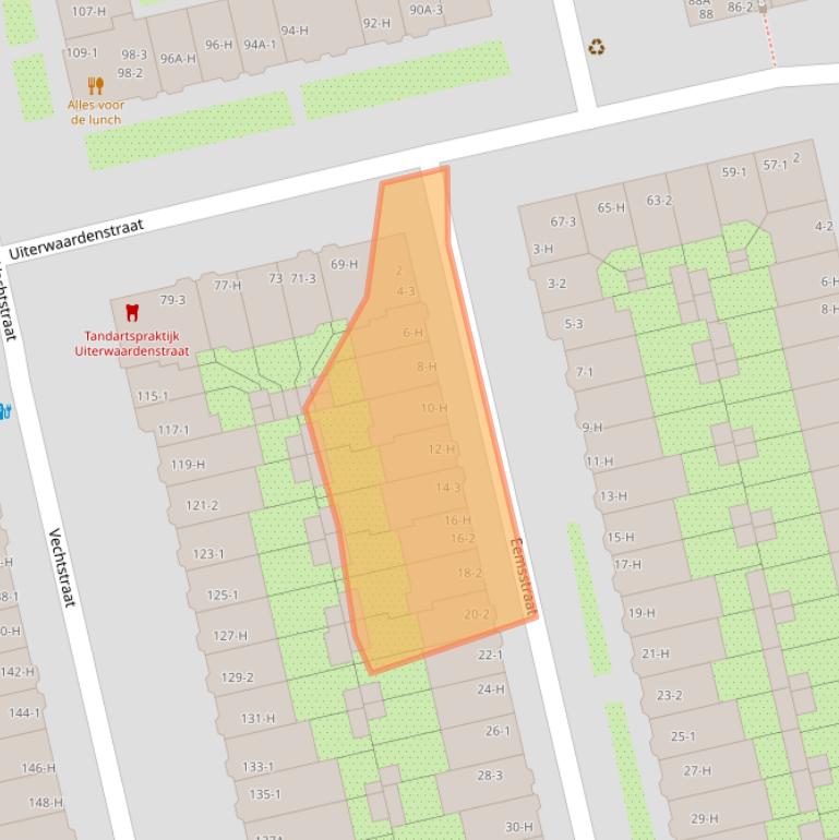 Kaart van postcodegebied 1079TG.
