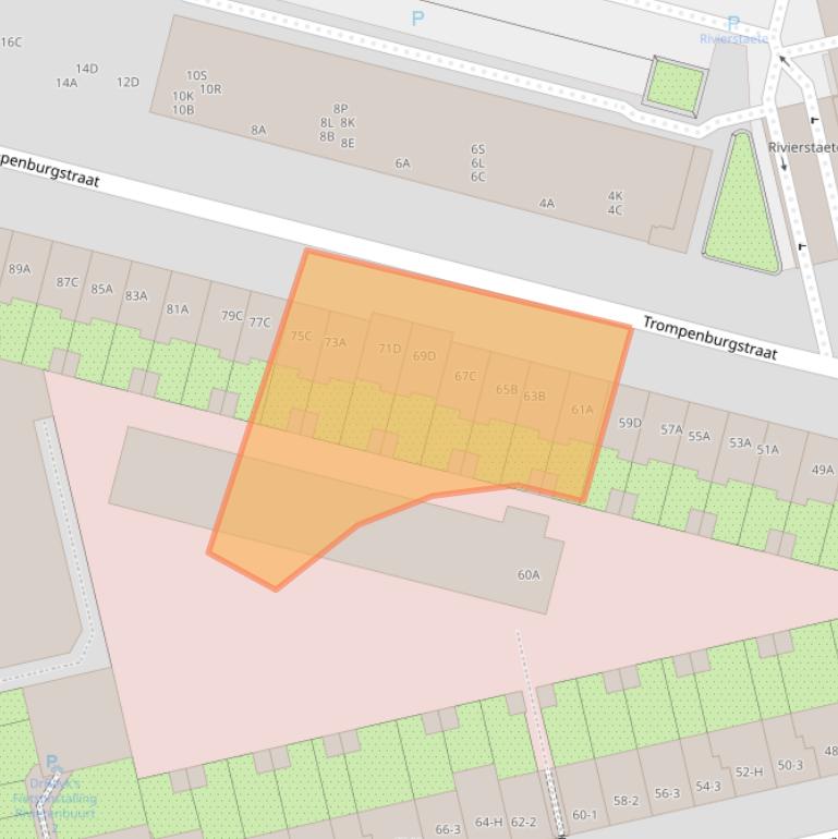 Kaart van postcodegebied 1079TP.