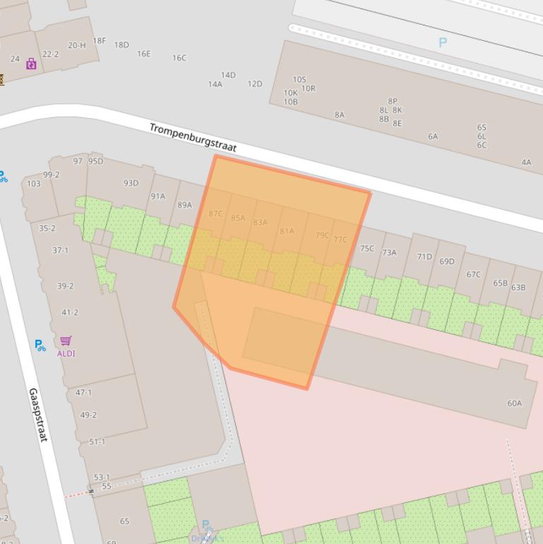Kaart van postcodegebied 1079TR.