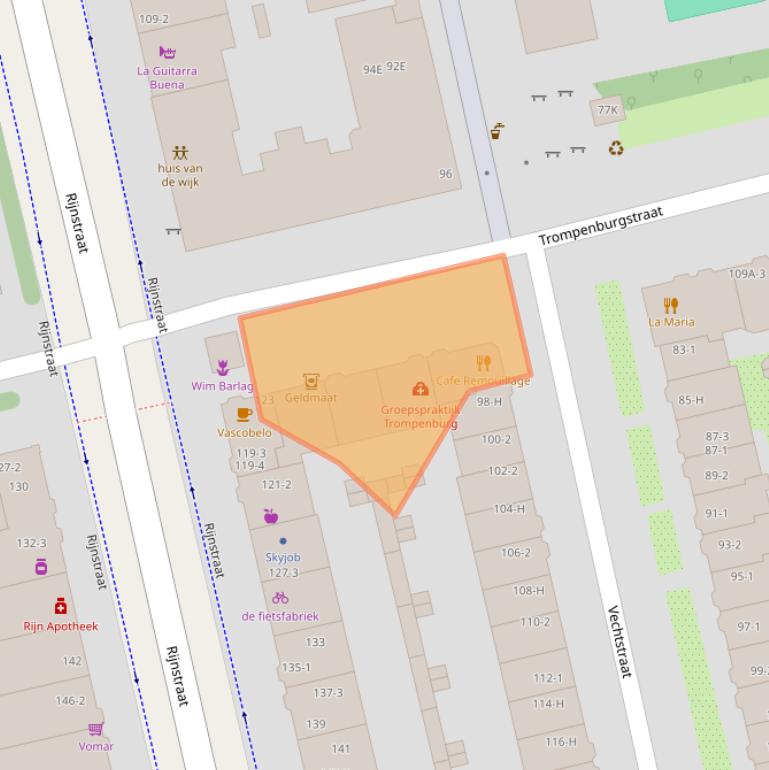 Kaart van postcodegebied 1079TV.