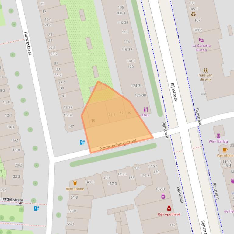 Kaart van postcodegebied 1079TZ.