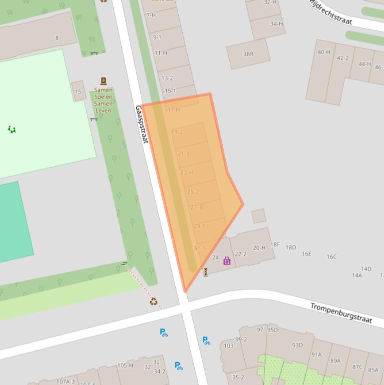 Kaart van postcodegebied 1079VB.