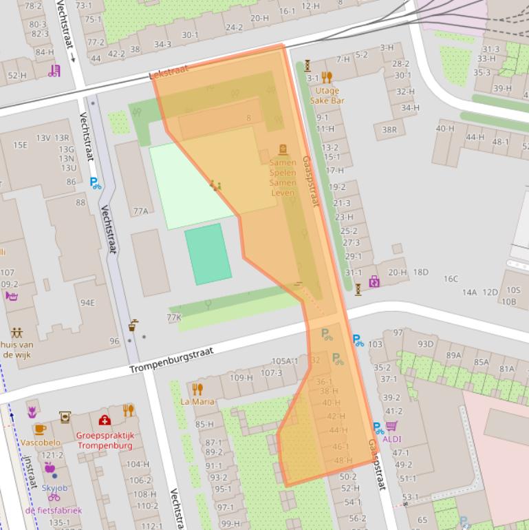 Kaart van postcodegebied 1079VE.