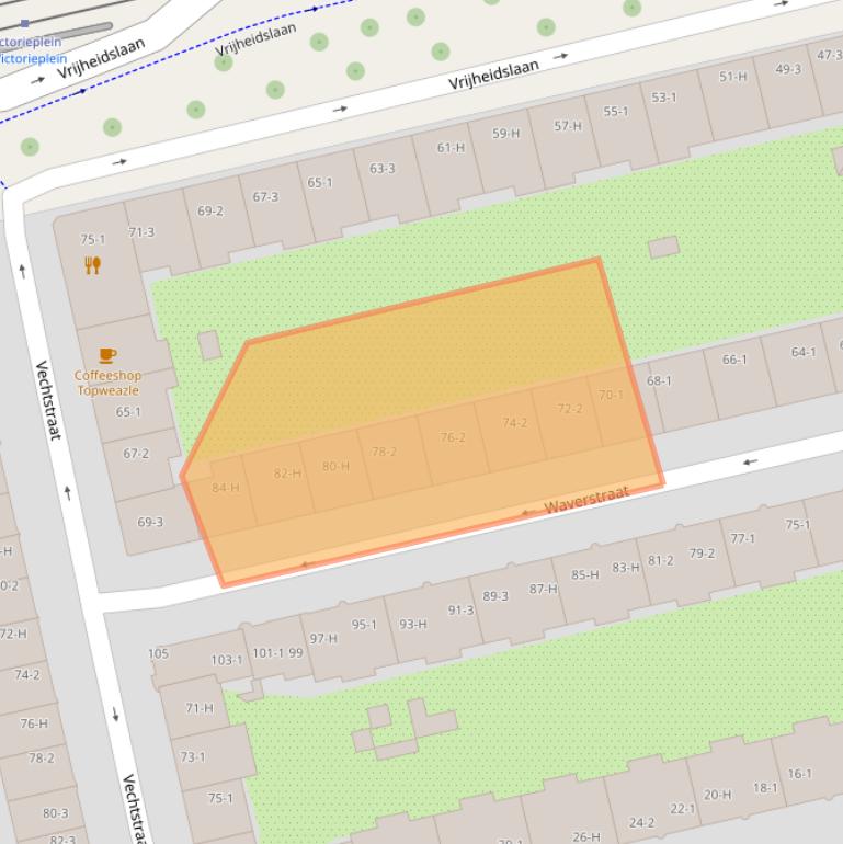 Kaart van postcodegebied 1079VP.