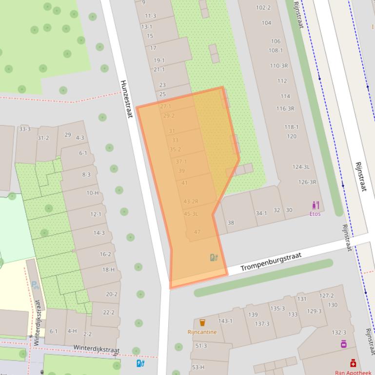 Kaart van postcodegebied 1079VS.