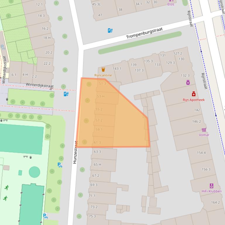 Kaart van postcodegebied 1079VT.